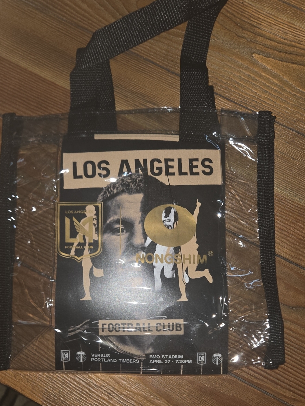 Los Angeles Clear Tote Bag with Black Trim